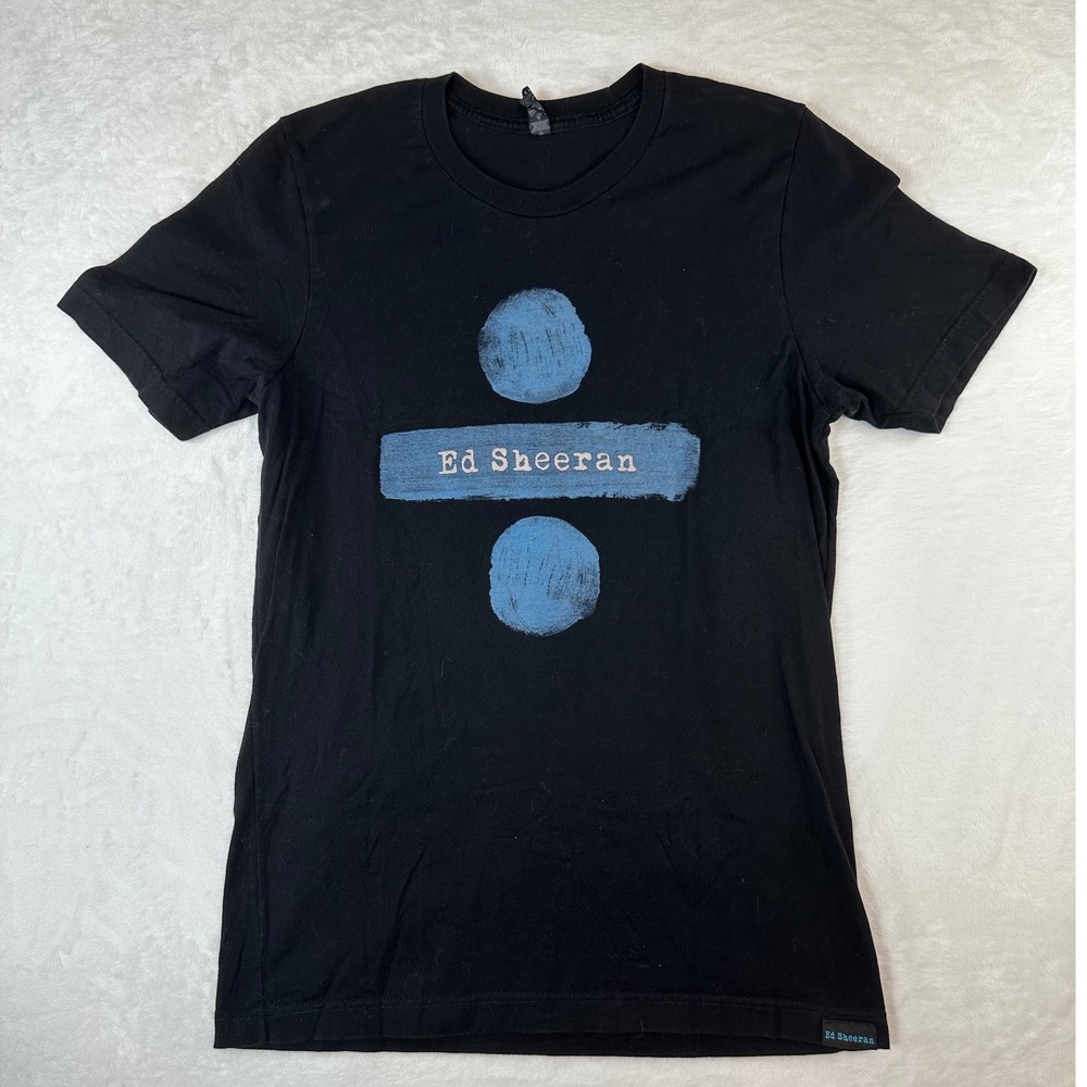 Ed Sheeran Divide Tour T-Shirt Black Blue Graphic Concert Tee Mens Small S